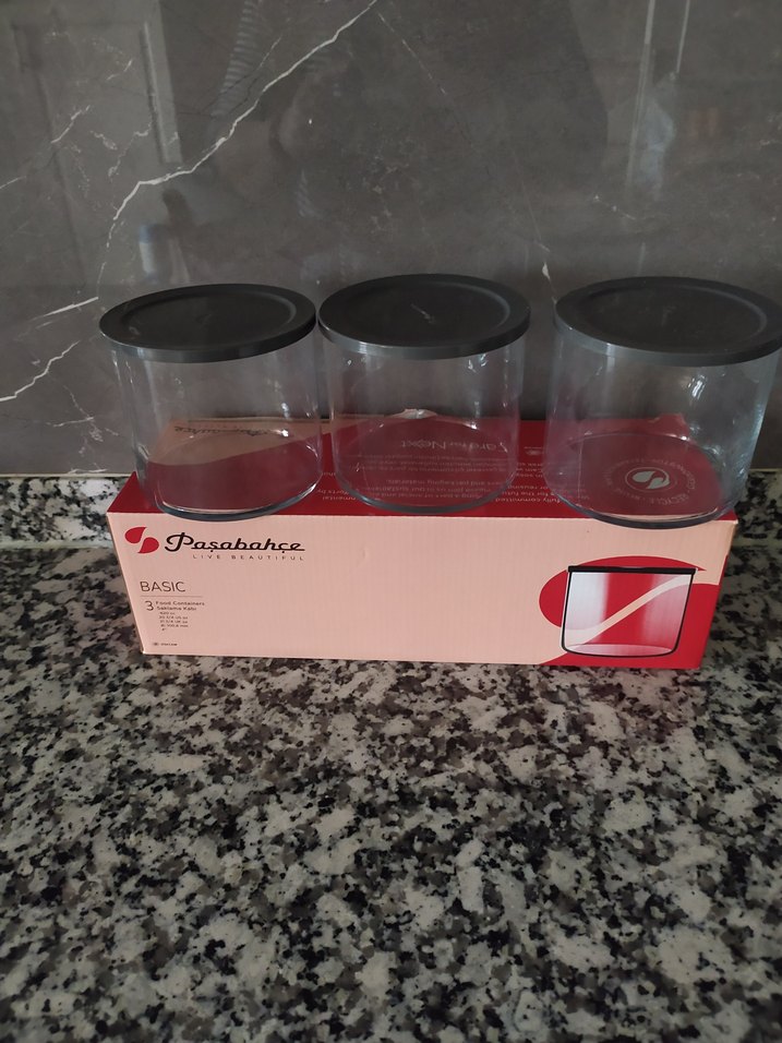 Kırmızı Kapaklı Cam Saklama Kabı Seti - Görsel 3