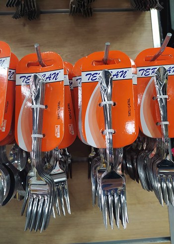 Parlak Turuncu Saplı Tatlı Çatal 2'li - Görsel 2