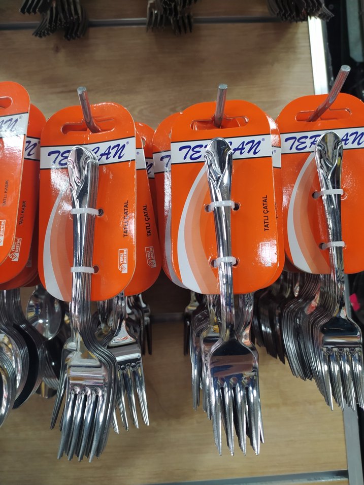 Parlak Turuncu Saplı Tatlı Çatal 2'li - Görsel 2