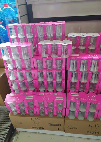 Pembe Cam Bardak Seti LAV - Görsel 2