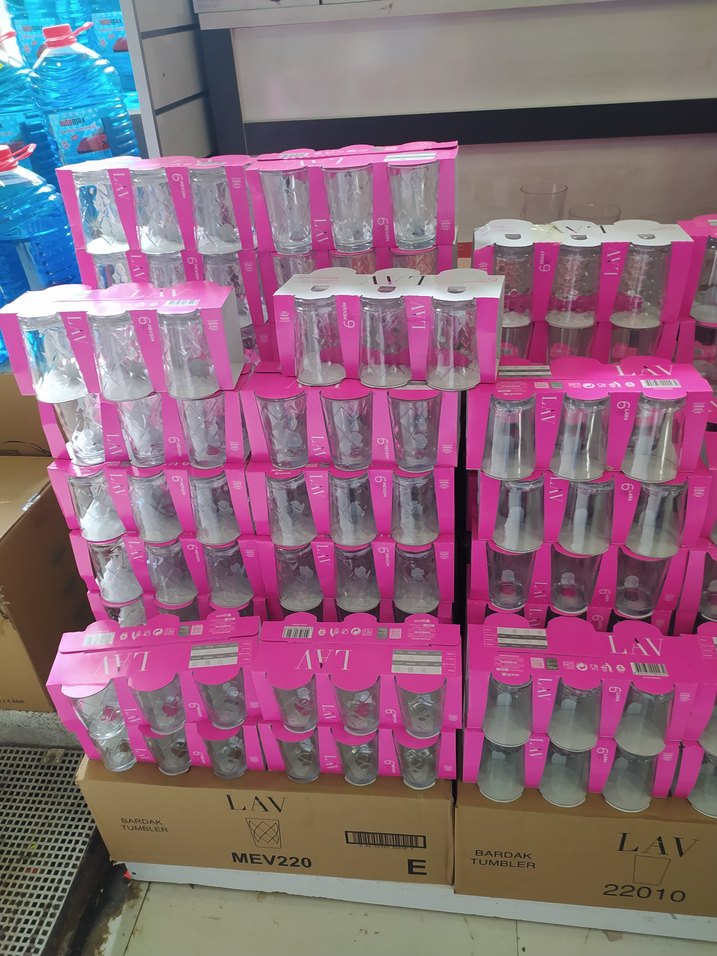 Pembe Cam Bardak Seti LAV - Görsel 2