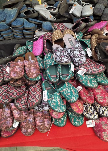 Renkli Bohem Dokulu Kadın Terlikleri - Görsel 2