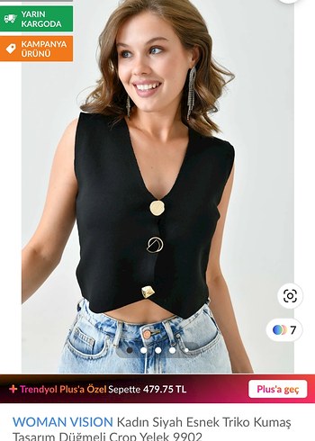 Trendyol & Milla Siyah Düğmeli Kadın Yelek