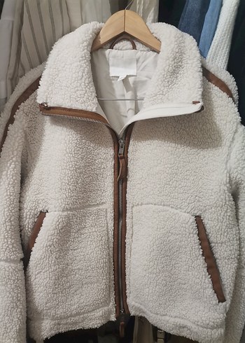 xs Beden ten rengi Renk H&M Bej Peluş Kadın Ceket