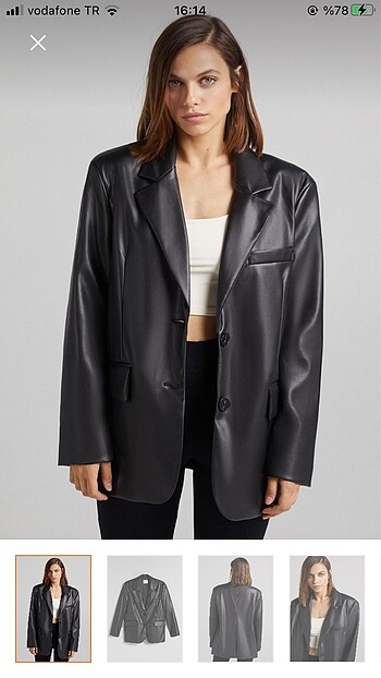 Bershka Deri Blazer Ceket