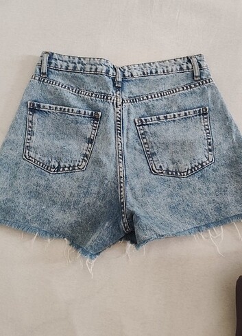 Denim&Co denim buz mavisi kot şort 