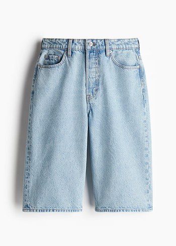 Pastel Mavi Mini Denim Şort