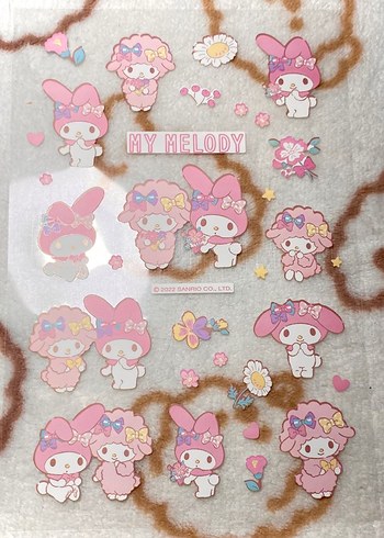  Beden Pembe My Melody Dantel Desenli sticker