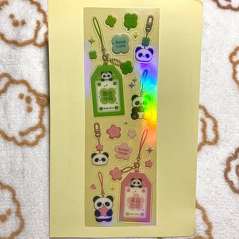 panda yonca hologram sticker