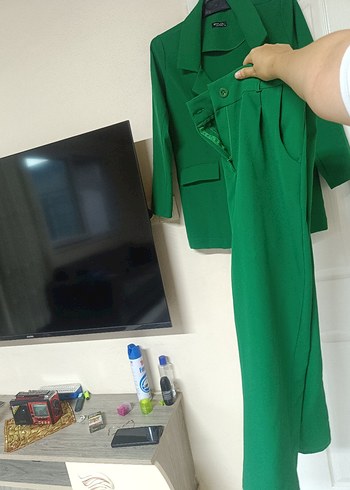 Kadın Yeşil blazer ceket takımı