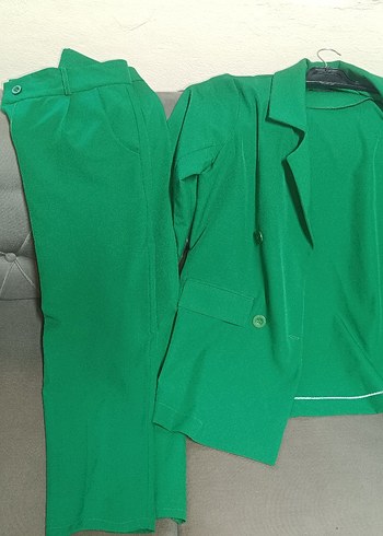 38 Beden Kadın Yeşil blazer ceket takımı