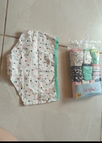 8 Yaş Beden Cat & Jack 10'lu Kız Çocuk Baskılı Külot