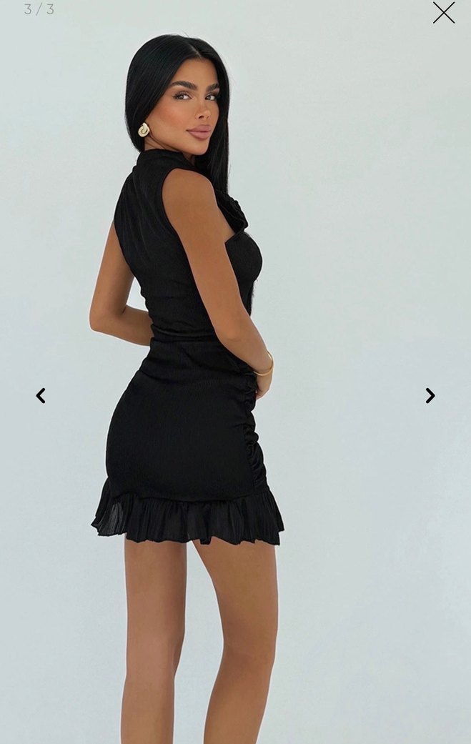 Siyah Drapeli Mini Gösterişli Abiye Elbise - Görsel 3