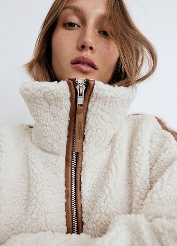 m Beden beyaz Renk H&M peluş ceket