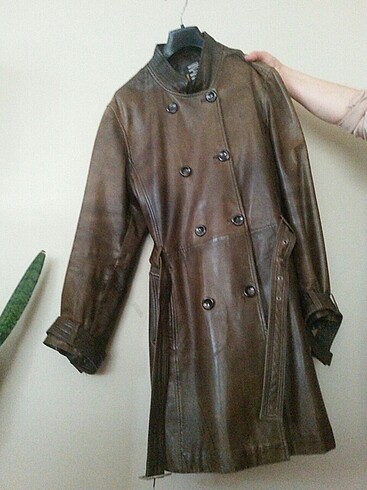 Diğer Kadın kahverengi vintage deri ceket