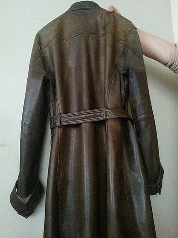 44 Beden kahverengi Renk Kadın kahverengi vintage deri ceket