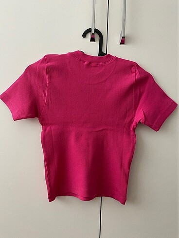 36 Beden Pembe Bisiklet Yaka Crop