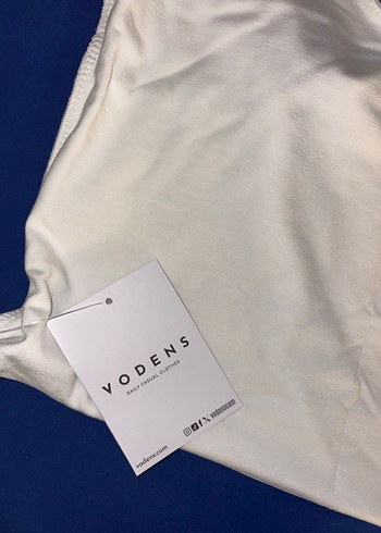 VODENS Beyaz Halter Yaka Crop Top - Görsel 2