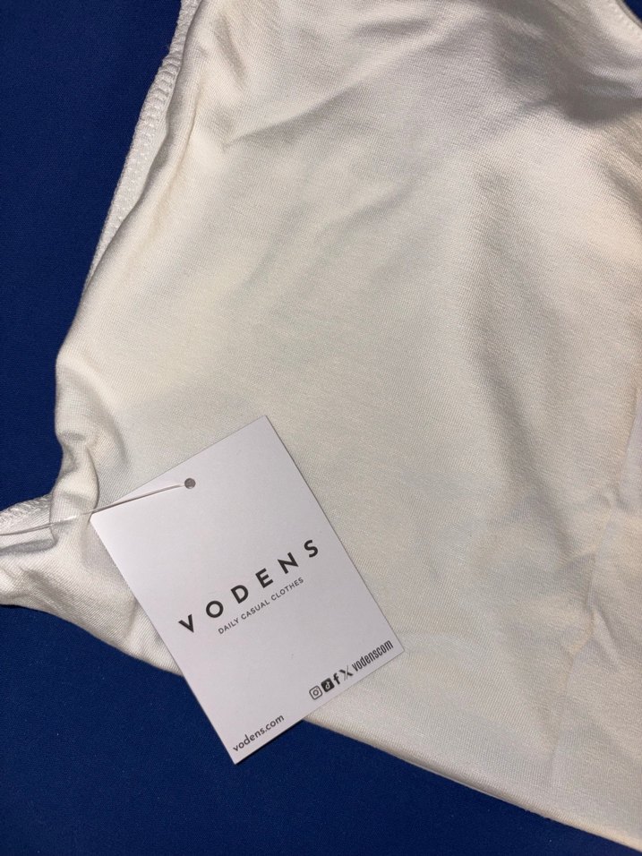 VODENS Beyaz Halter Yaka Crop Top - Görsel 2