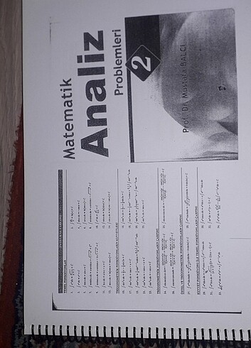Matematik analiz problemleri 2 prof. Dr. Mustafa balcı