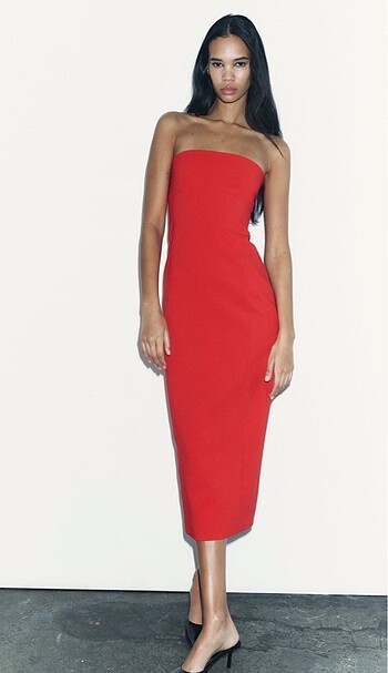 Zara straplez elbise