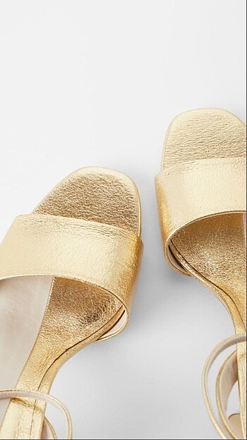 Zara Zara topuklu gold ayakkabı