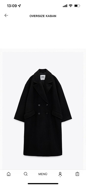 Zara siyah oversize kaban