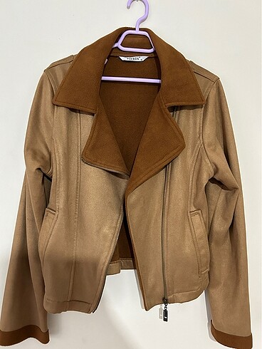 Diğer Süet camel biker ceket
