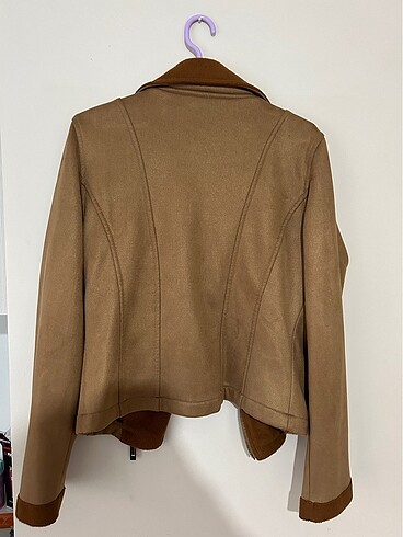 s Beden Süet camel biker ceket