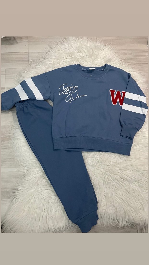 Mavi Çocuk Sweatshirt ve Eşofman Takımı - Görsel 5
