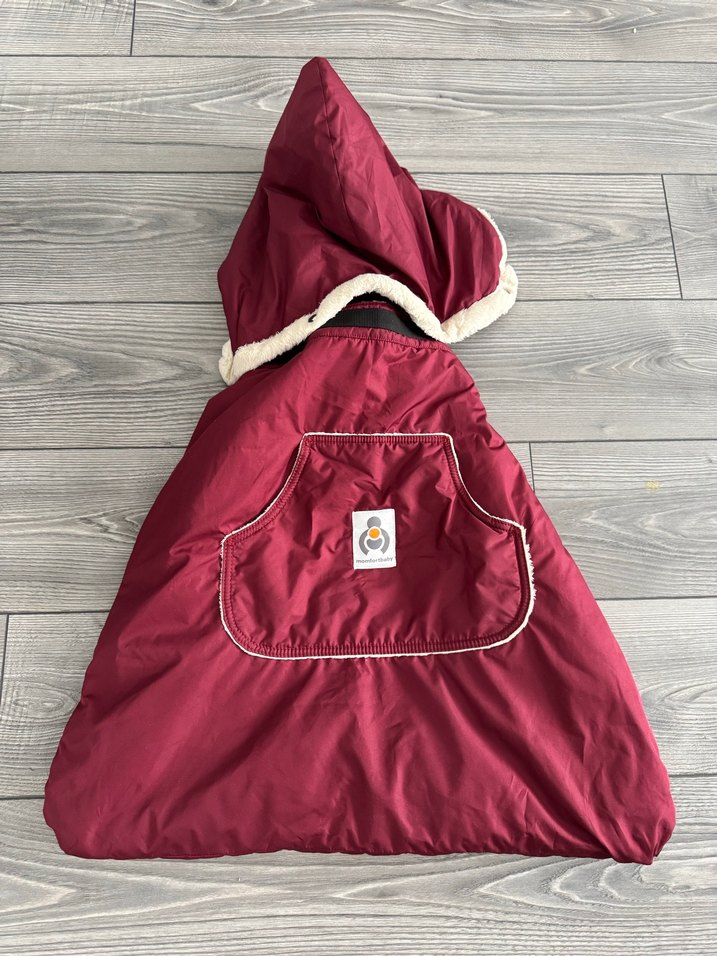 Momfortbaby Bordo Kapüşonlu Kadın Bebek Taşıma Montu - Görsel 2