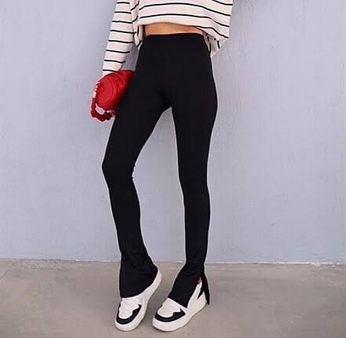 zara yırtmaçlı fitilli tayt