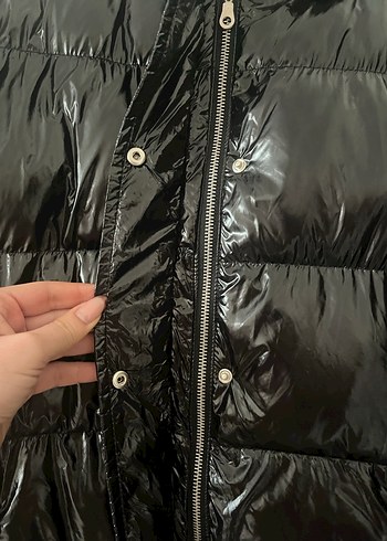 Siyah Düğmeli Kadın Kışlık Mont - Görsel 3