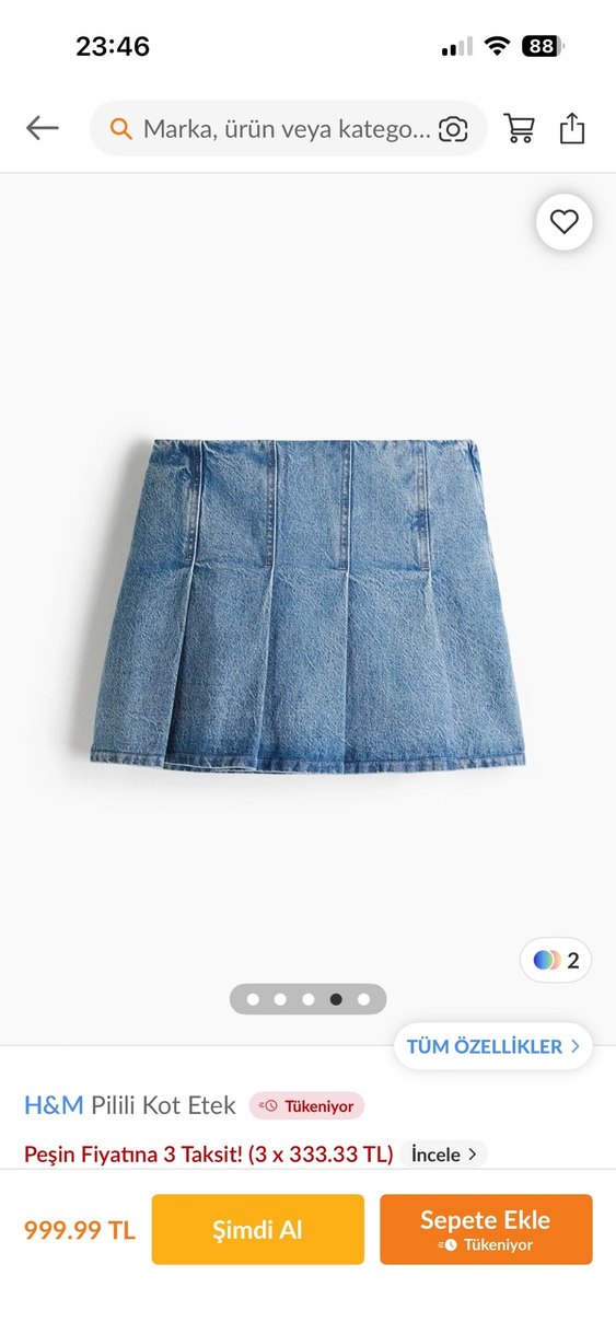 Pilili Mavi Denim Şort HM 46 - Görsel 3