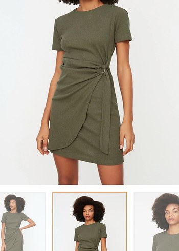 Haki Kısa Elbise XL - Görsel 4