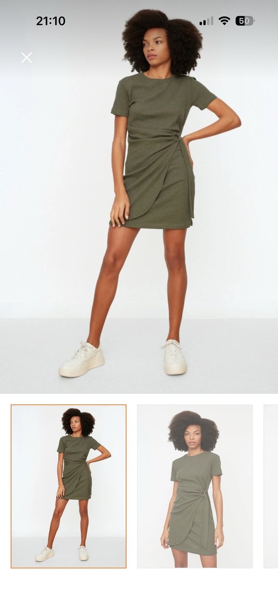 Haki Kısa Elbise XL - Görsel 3