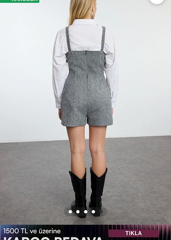 Gri Kadın Mini Tulum 42 beden - Görsel 2