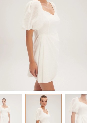 Beyaz Mini Elbise ADL 2XL beden - Görsel 3