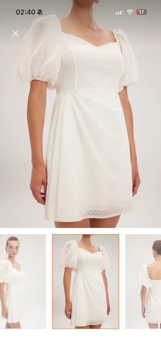 Beyaz Mini Elbise ADL 2XL beden - Görsel 2