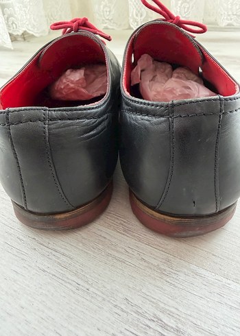 Kırmızı Bağcıklı Erkek Klasik Ayakkabı - Görsel 5