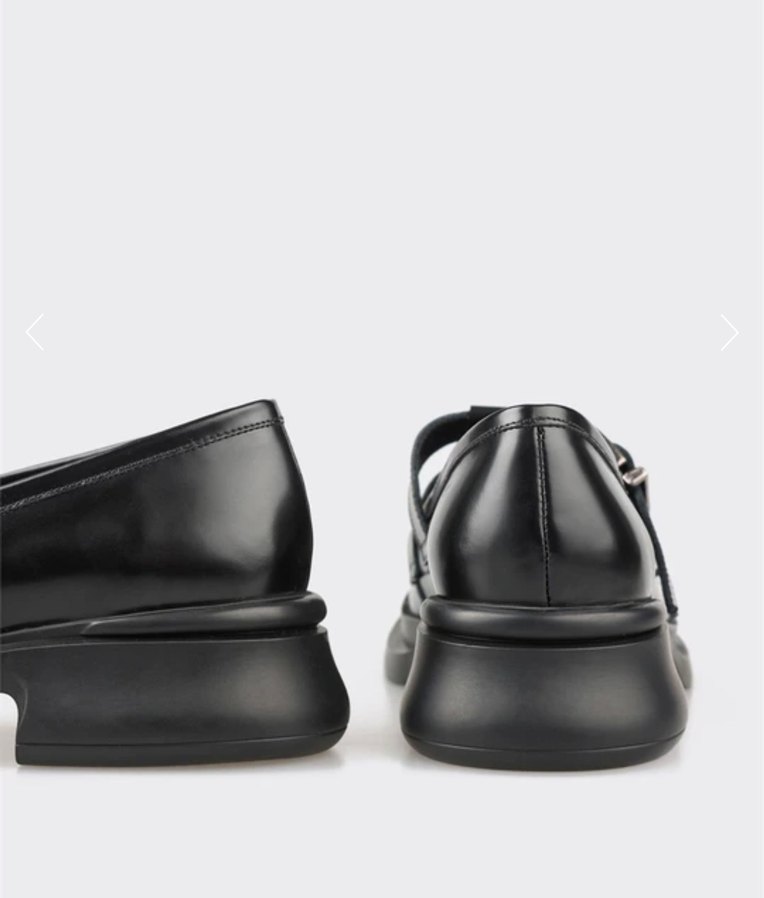 Kadın Siyah Deri Tokalı Topuklu  elle Loafer - Görsel 3