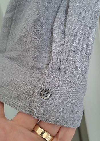 xl Beden gri Renk Gri Nakışlı Uzun Kollu Tunik
