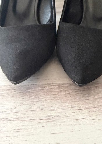 Siyah Süet Stiletto Kadın Ayakkabı - Görsel 3