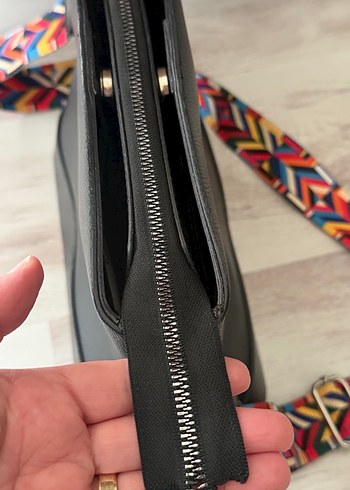 Renkli Desenli Deri Kadın Çanta - Görsel 10