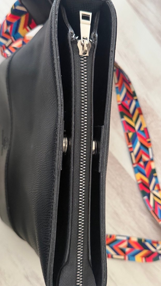 Renkli Desenli Deri Kadın Çanta - Görsel 2