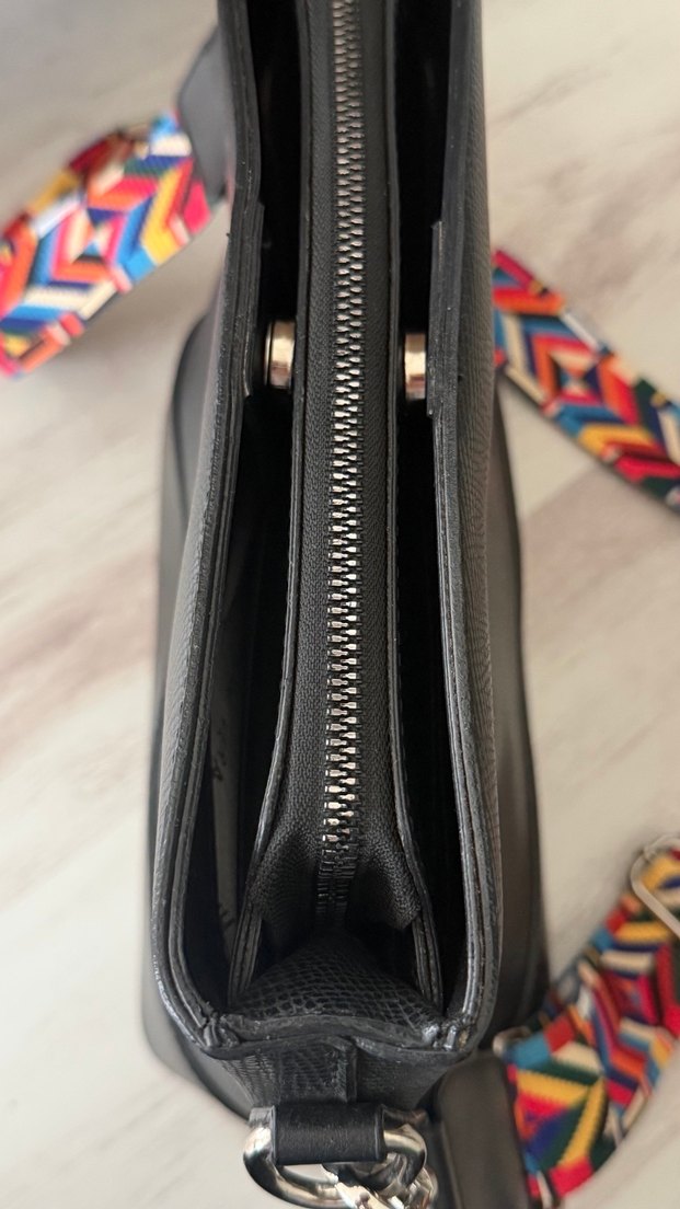 Renkli Desenli Deri Kadın Çanta - Görsel 5