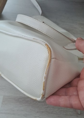 Beyaz Deri Kadın Çanta - Görsel 5