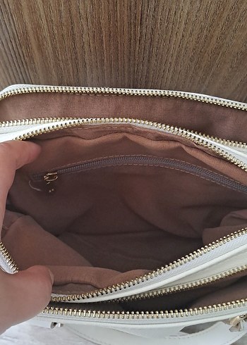 Beyaz Deri Kadın Çanta - Görsel 4