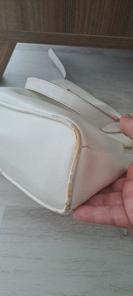Beyaz Deri Kadın Çanta - Görsel 5