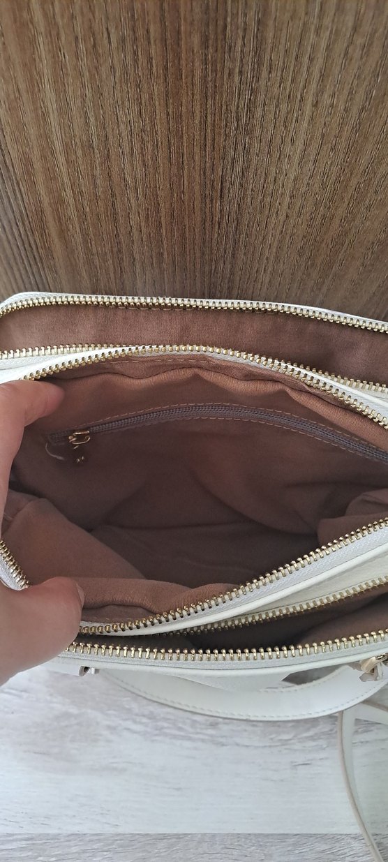 Beyaz Deri Kadın Çanta - Görsel 4